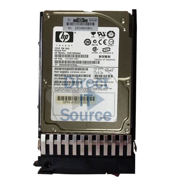 HP 418373-007 - 72GB 15K SAS 3.0Gbps 2.5" Hard Drive