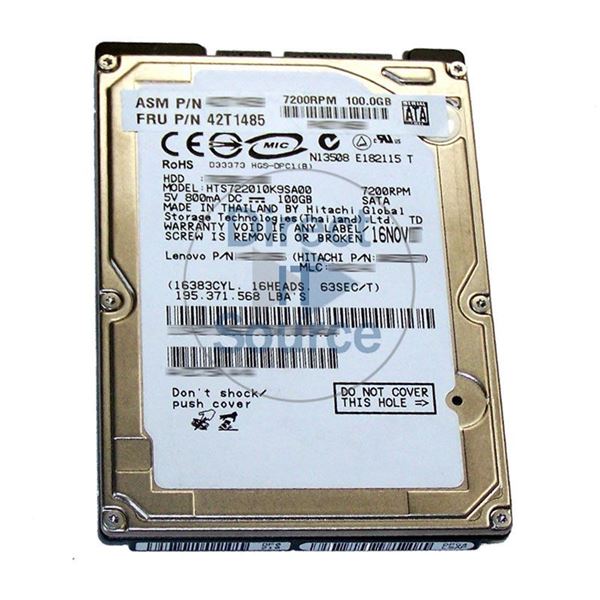 Lenovo 42T1485 - 100GB 7.2K SATA 2.5" Hard Drive