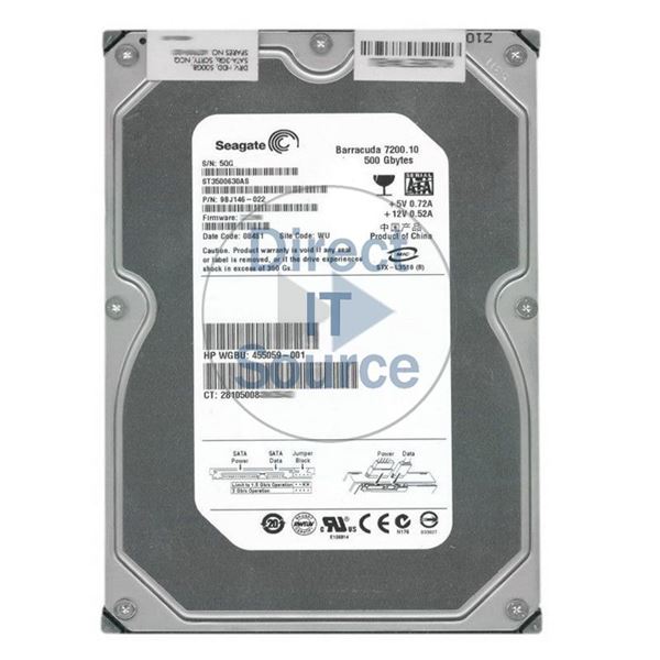 HP 455059-001 - 500GB 7.2K SATA 3.5" Hard Drive