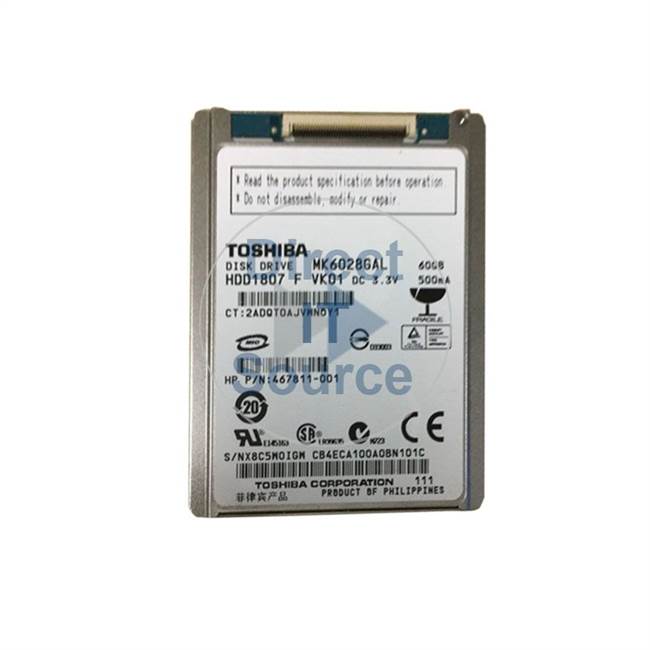 HP 467811-001 - 60GB 4.2K IDE 1.8" Hard Drive