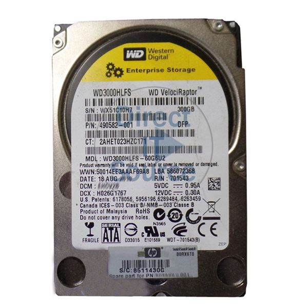 HP 490582-001 - 300GB 10K SATA 3.5" Hard Drive
