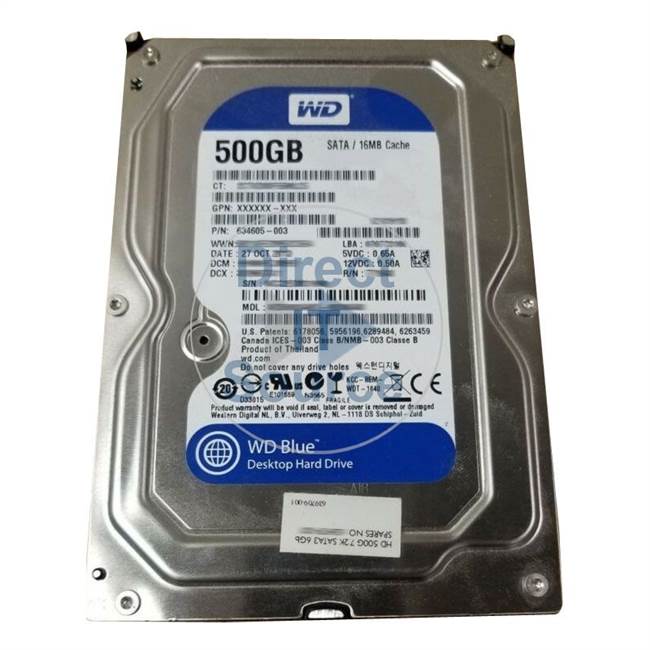 HP 490684-001 - 500GB 7.2K SATA 3.5" Hard Drive
