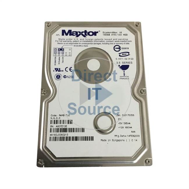 Maxtor 4A160J0060213 - 160GB 5.4K IDE 3.5" Hard Drive