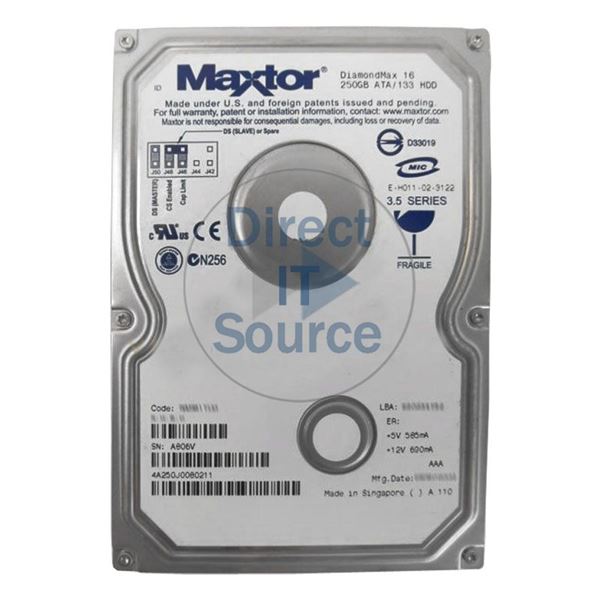 Maxtor 4A250J0-080211 - 250GB 5.4K ATA/133 3.5" 2MB Cache Hard Drive