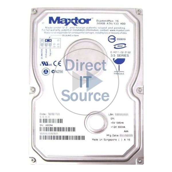 Maxtor 4A300J0 - 300GB 5.4K ATA/133 3.5" 2MB Cache Hard Drive