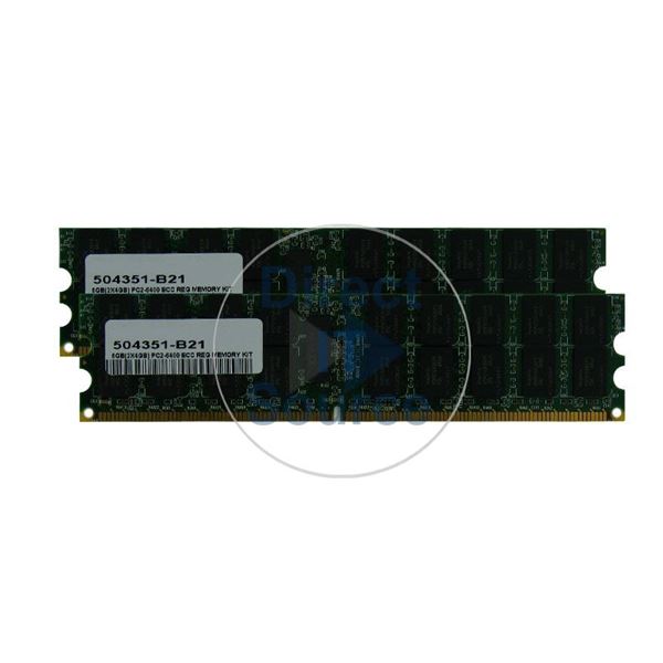 HP 504351-B21 - 8GB 2x4GB DDR2 PC2-6400 ECC Registered 240-Pins Memory