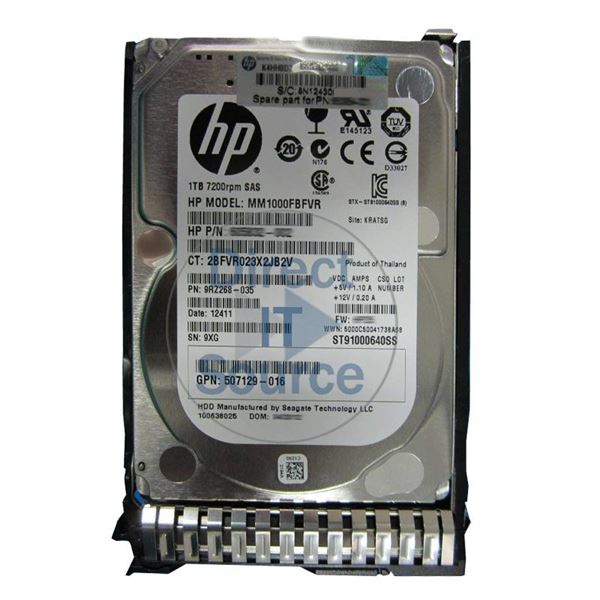 HP 507129-016 - 1TB 7.2K SAS 6.0Gbps 2.5" Hard Drive