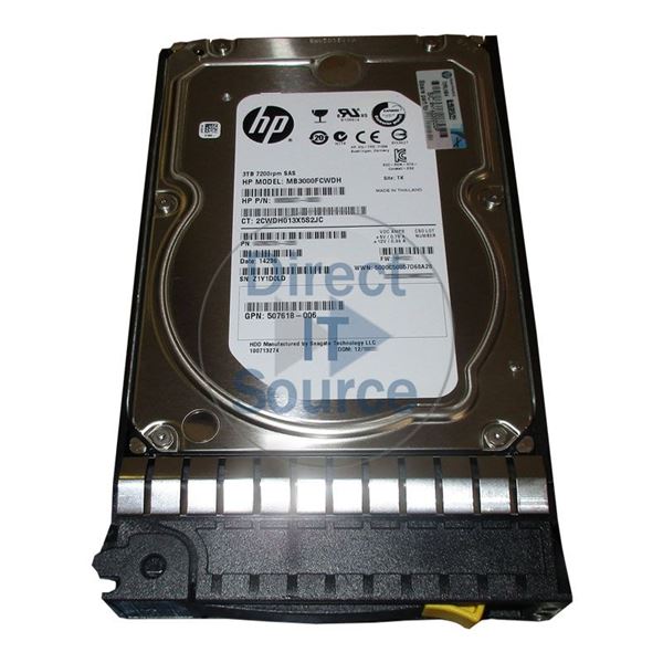 HP 507618-006 - 3TB 7.2K SAS 6.0Gbps 3.5" Hard Drive