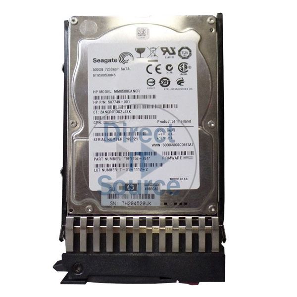 HP 507749-001 - 500GB 7.2K SATA 3.0Gbps 2.5" Hard Drive