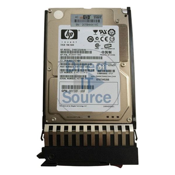 HP 512544-003 - 72GB 15K SAS 6.0Gbps 2.5" Hard Drive