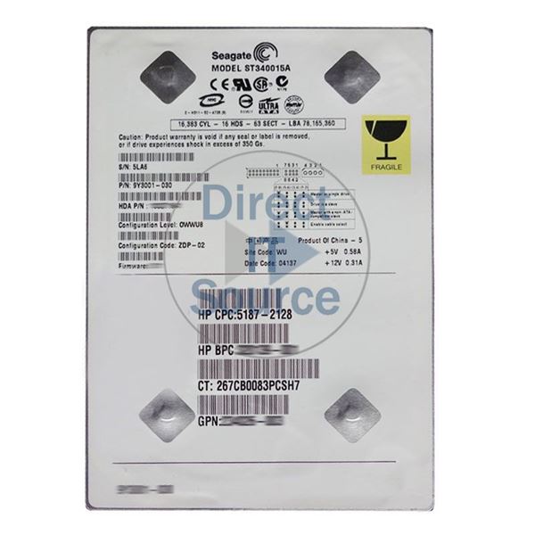 HP 5187-2128 - 40GB 5.4K IDE 3.5" Hard Drive