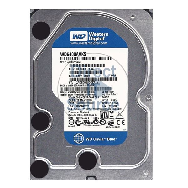 HP 5189-2868 - 640GB 7.2K SATA 3.5" 16MBCache Hard Drive