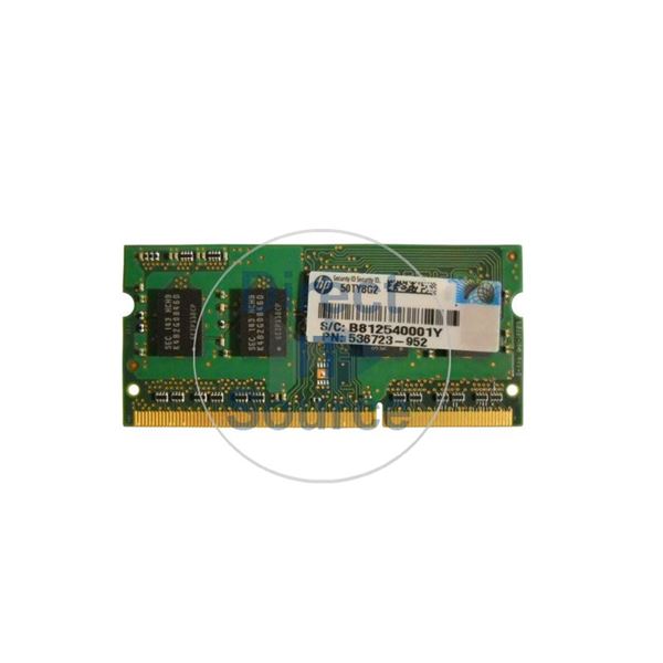 HP 536723-952 - 2GB DDR3 PC3-10600 Non-ECC Unbuffered 204-Pins Memory