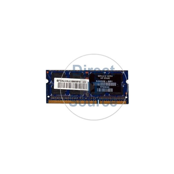 HP 538322-001 - 2GB DDR3 PC3-8500 Non-ECC Unbuffered 204-Pins Memory