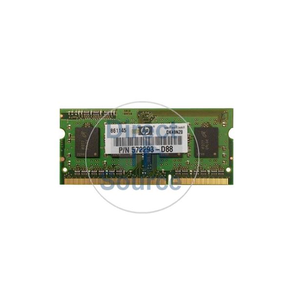 HP 572293-D88 - 2GB DDR3 PC3-10600 Non-ECC Unbuffered 204-Pins Memory