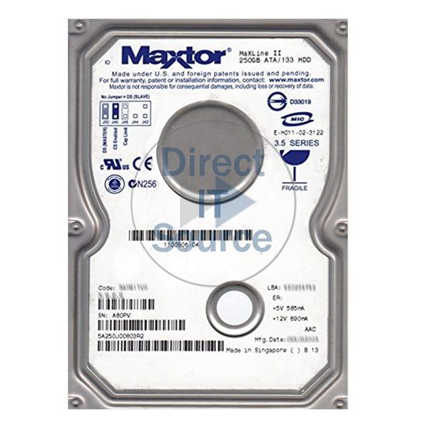 Maxtor 5A250J0-0803R2 - 250GB 5.4K ATA/133 3.5" 2MB Cache Hard Drive