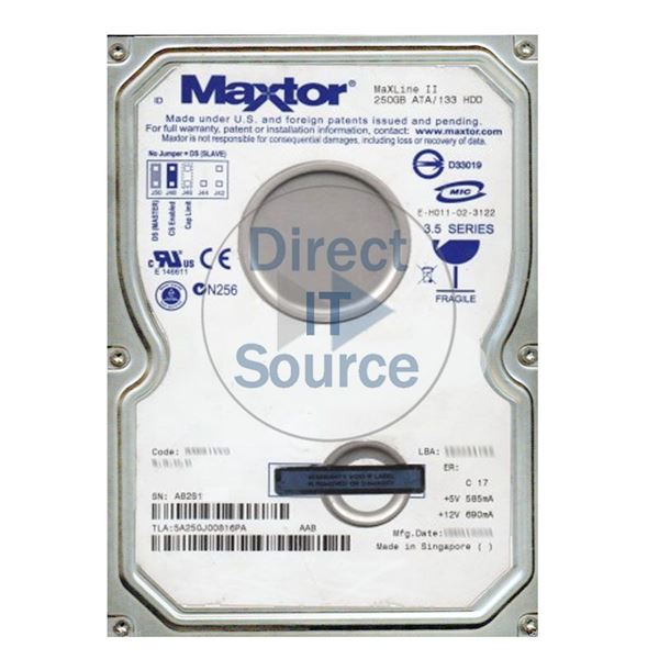 Maxtor 5A250J0-0816PA - 250GB 5.4K ATA/133 3.5" 2MB Cache Hard Drive