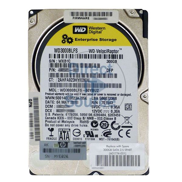 HP 601774-001 - 300GB 10K SATA 2.5" Hard Drive
