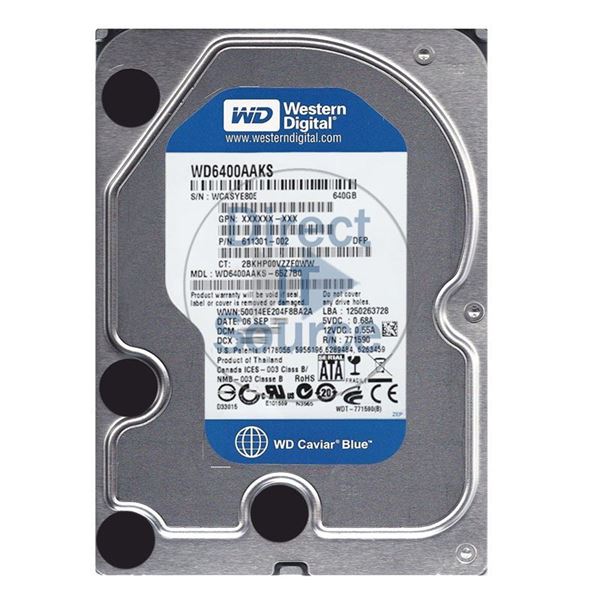 HP 611301-002 - 640GB 7.2K SATA 3.5" Hard Drive