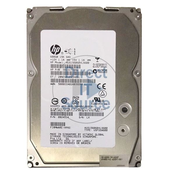 HP 623391-001 - 600GB 15K SAS 6.0Gbps 3.5" Hard Drive
