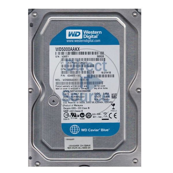 HP 634605-001 - 500GB 7.2K SATA 3.5" Hard Drive