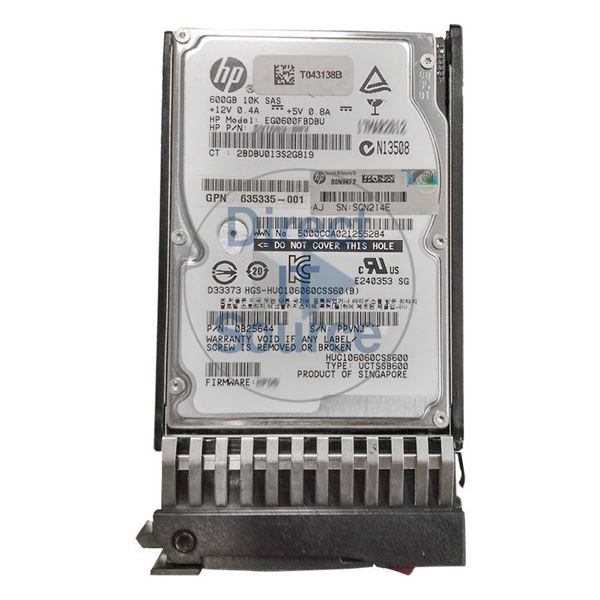 HP 635335-001 - 600GB 10K SAS 6.0Gbps 2.5" Hard Drive