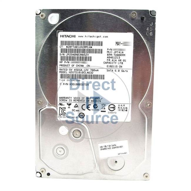 HP 637114-001 - 1TB 7.2K SATA 3.5Inch 32MB Cache Hard Drive