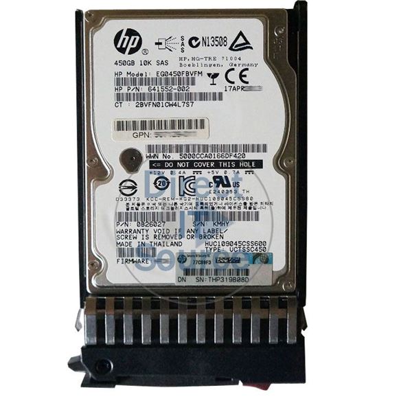 HP 641552-002 - 450GB 10K SAS 6.0Gbps 2.5" Hard Drive