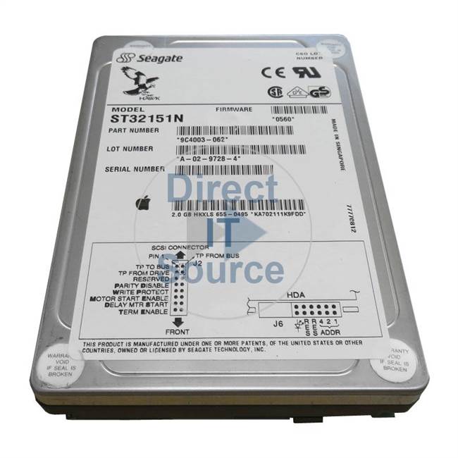 Apple 655-0495 - 2GB 50-PIN SCSI 3.5" Hard Drive