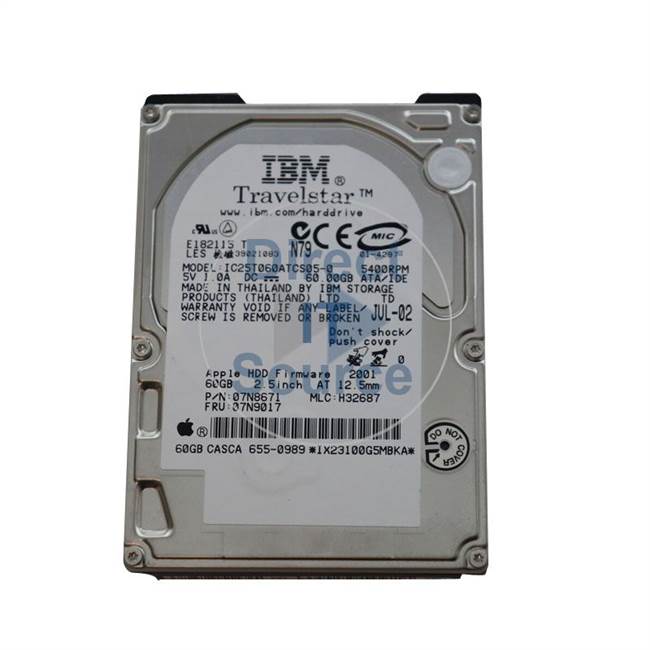 Apple 655-0989 - 60GB 5.4K IDE 2.5" Hard Drive