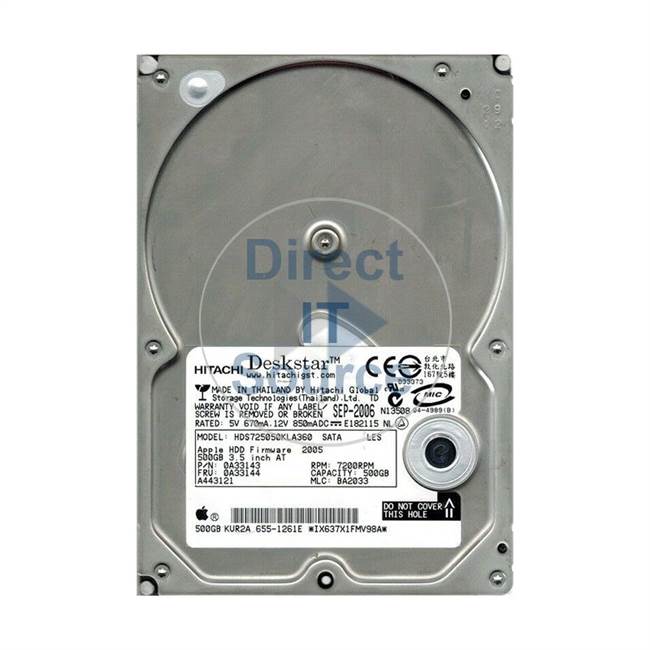 Apple 655-1261E - 500GB 7.2K SATA 3.5" Hard Drive