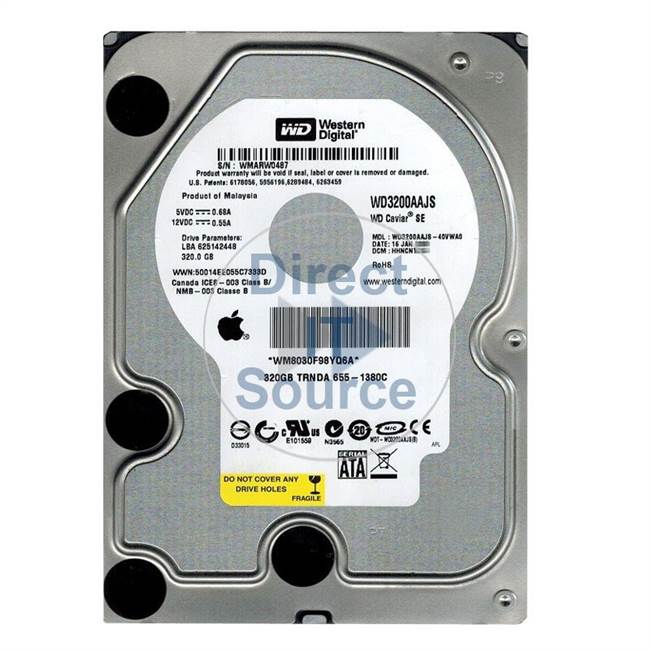 Apple 655-1380C - 320GB 7.2K SATA 3.5" Hard Drive