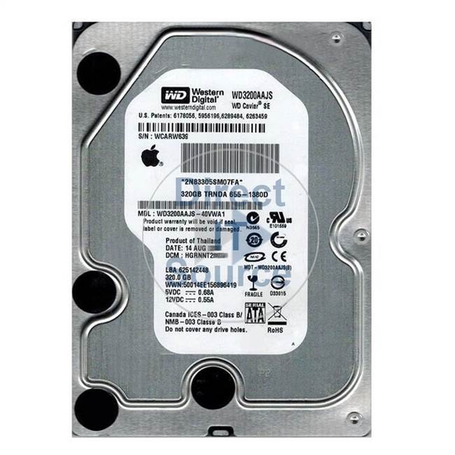 Apple 655-1380D - 320GB 7.2K SATA 3.5" Hard Drive