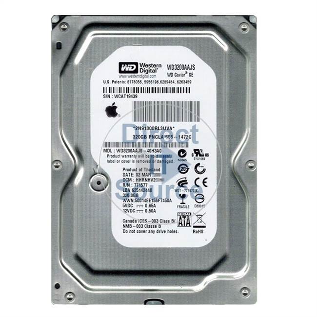 Apple 655-1472C - 320GB 7.2K SATA 3.0Gbps 3.5" 8MB Hard Drive