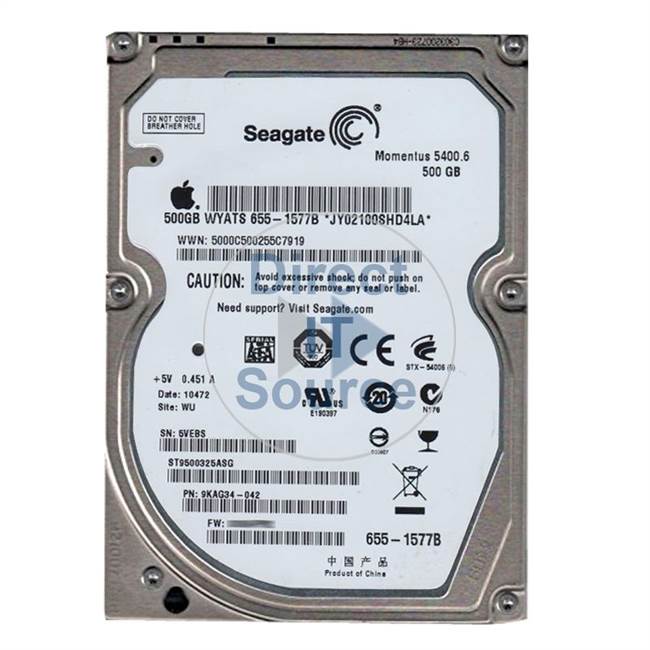 Apple 655-1577B - 500GB 5.4K SATA 3.0Gbps 2.5" 8MB Cache Hard Drive