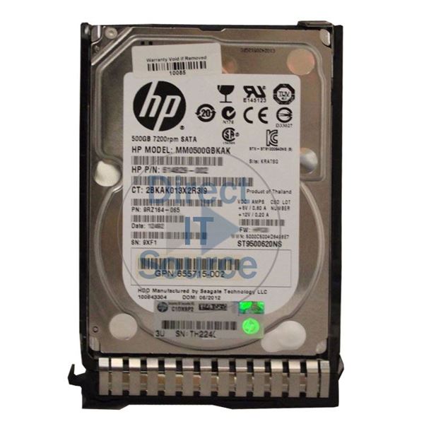 HP 655715-002 - 500GB 7.2K SATA 2.5" Hard Drive