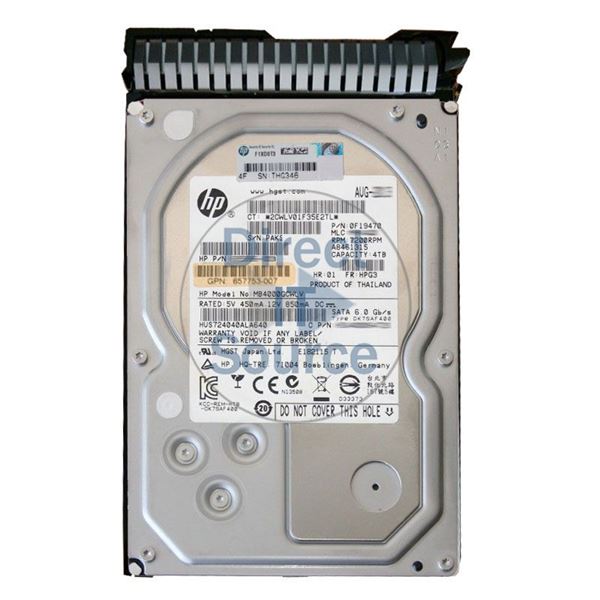 HP 657753-007 - 4TB 7.2K SATA 6.0Gbps 3.5" Hard Drive