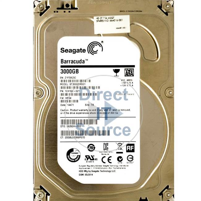 HP 662624-003 - 300GB 7.2K SATA 3.5" Hard Drive