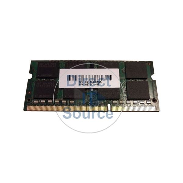 HP 667217-961 - 8GB DDR3 PC3-12800 Non-ECC Unbuffered 204-Pins Memory