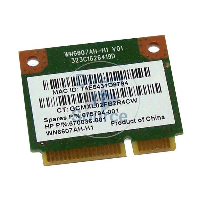 HP 670036-001 - 802.11B/G/N 1X1 WIFI Adapter