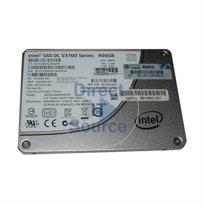HP 691850-001 - 400GB SATA 2.5" SSD