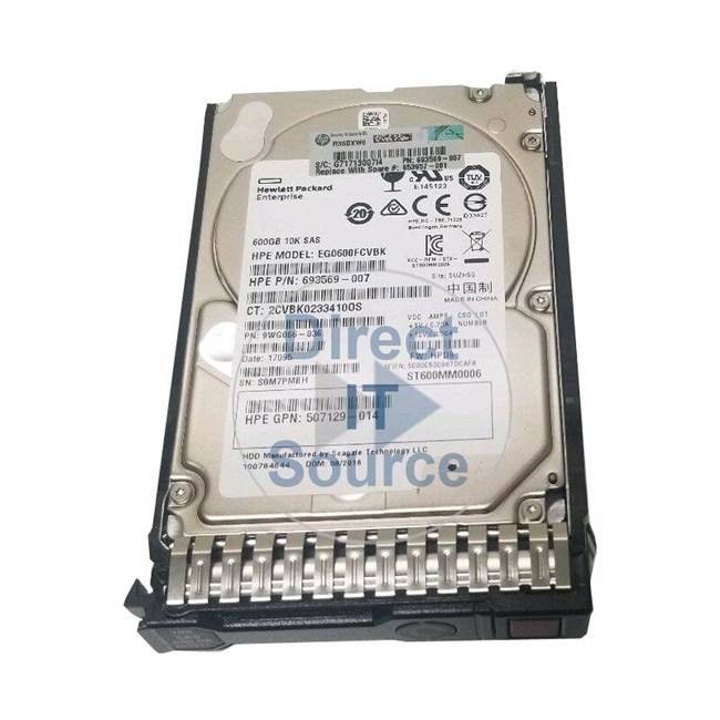 HP 693569-007 - 600GB 10K SAS 2.5" Hard Drive