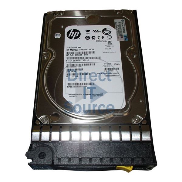 HP 695507-003 - 3TB 7.2K SAS 6.0Gbps 3.5" Hard Drive