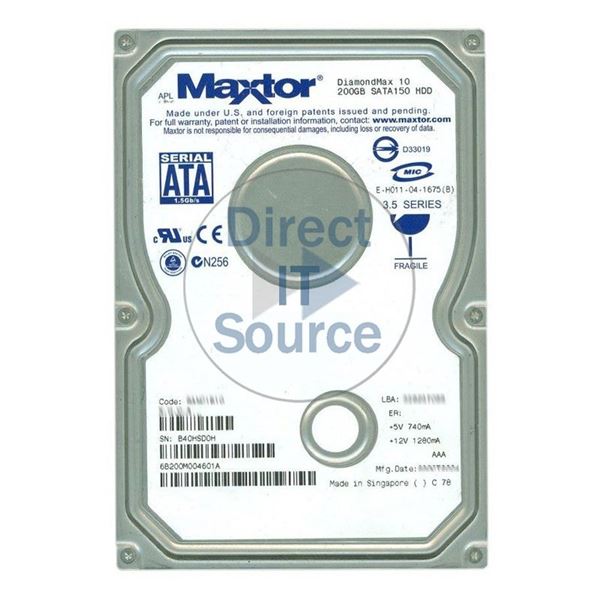 Maxtor 6B200M0-04601A - 200GB 7.2K SATA 1.5Gbps 3.5" 8MB Cache Hard Drive