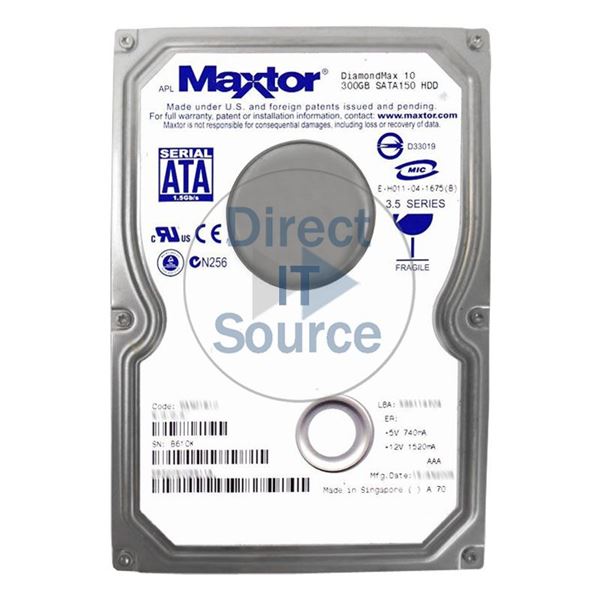 Maxtor 6B300S0 - 300GB 7.2K SATA 1.5Gbps 3.5" 16MB Cache Hard Drive