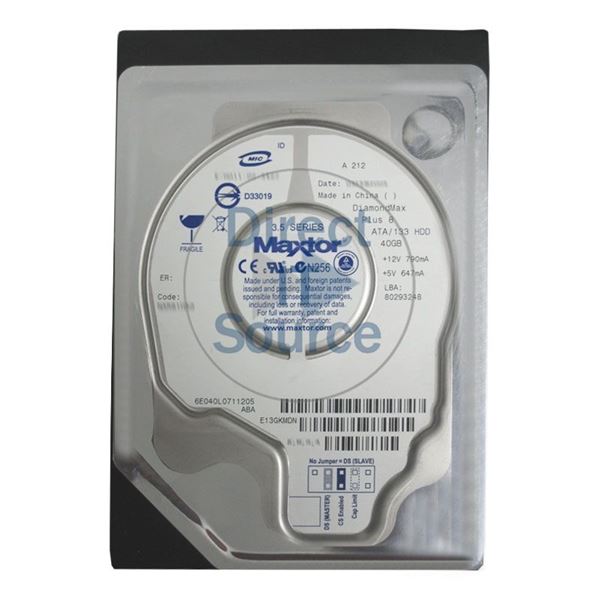 Maxtor 6E040L0-711205 - 40GB 7.2K ATA/133 3.5" 2MB Cache Hard Drive