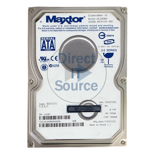 Maxtor 6L200M0-04AG0A - 200GB 7.2K SATA 1.5Gbps 3.5" 8MB Cache Hard Drive