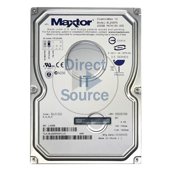 Maxtor 6L200P0-041L01 - 200GB 7.2K PATA/133 3.5" 8MB Cache Hard Drive