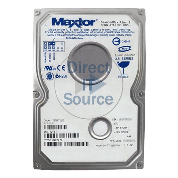 Maxtor 6Y060L0-420471 - 60GB 7.2K ATA/133 3.5" 2MB Cache Hard Drive