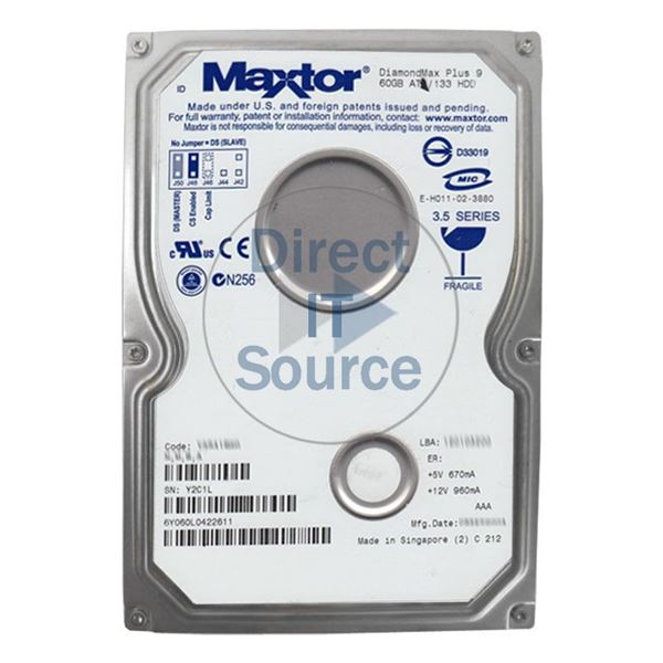Maxtor 6Y060L0-422611 - 60GB 7.2K ATA/133 3.5" 2MB Cache Hard Drive